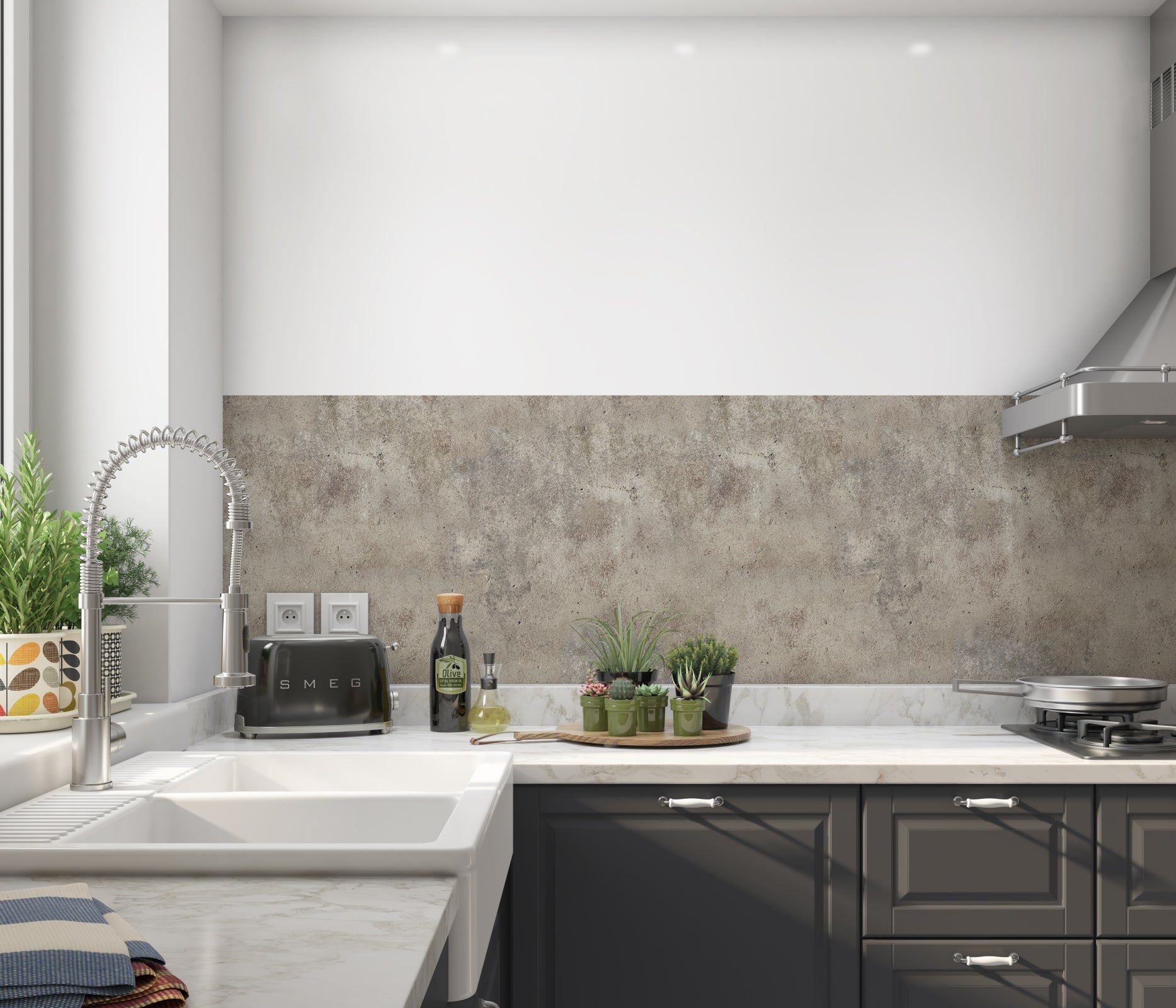 Küchenrückwand Folie Betonoptik