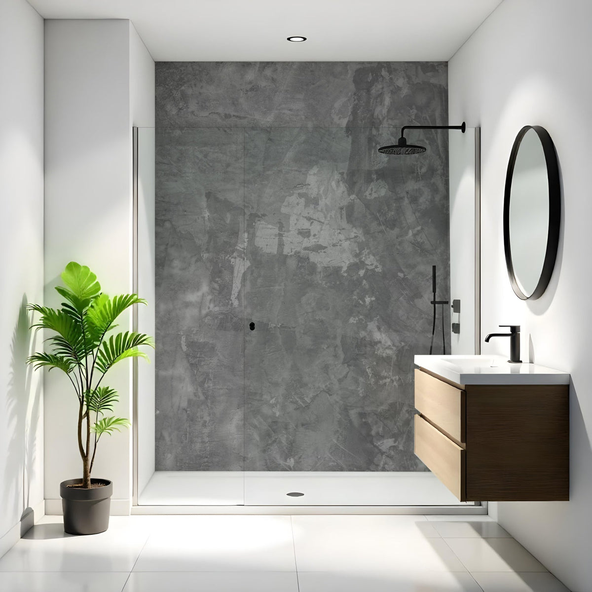 Duschrückwand Betonoptik