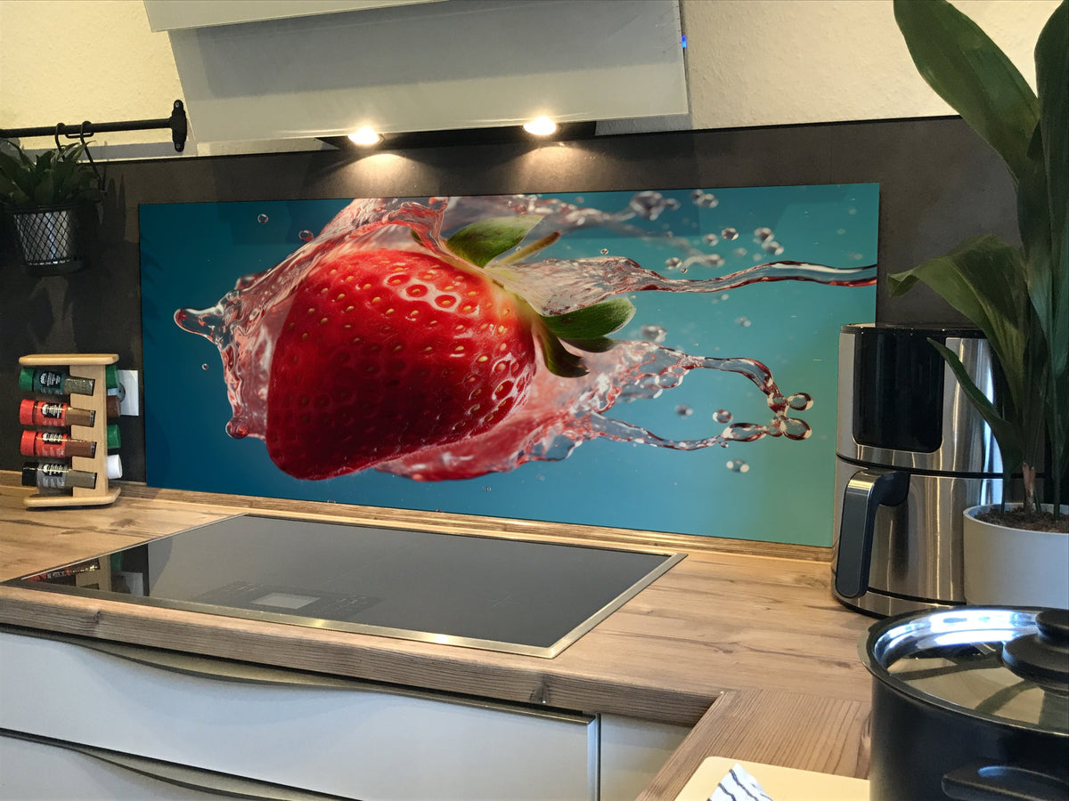 Spritzschutz Küche Erdbeere Splash