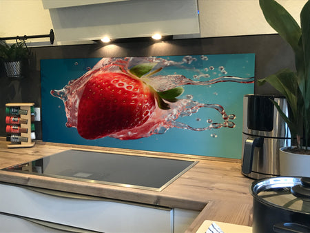 Spritzschutz Küche Erdbeere Splash