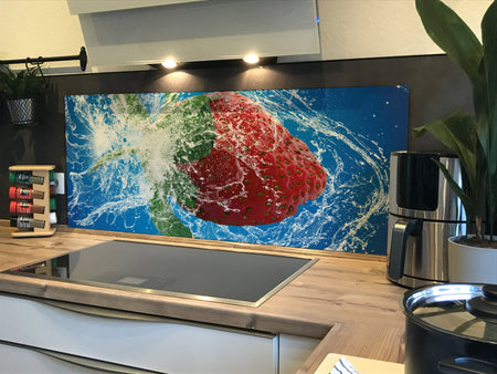 Spritzschutz Küche Erdbeere Splash