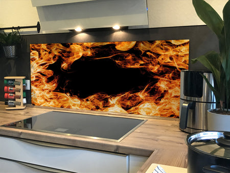 Spritzschutz Küche Feuer
