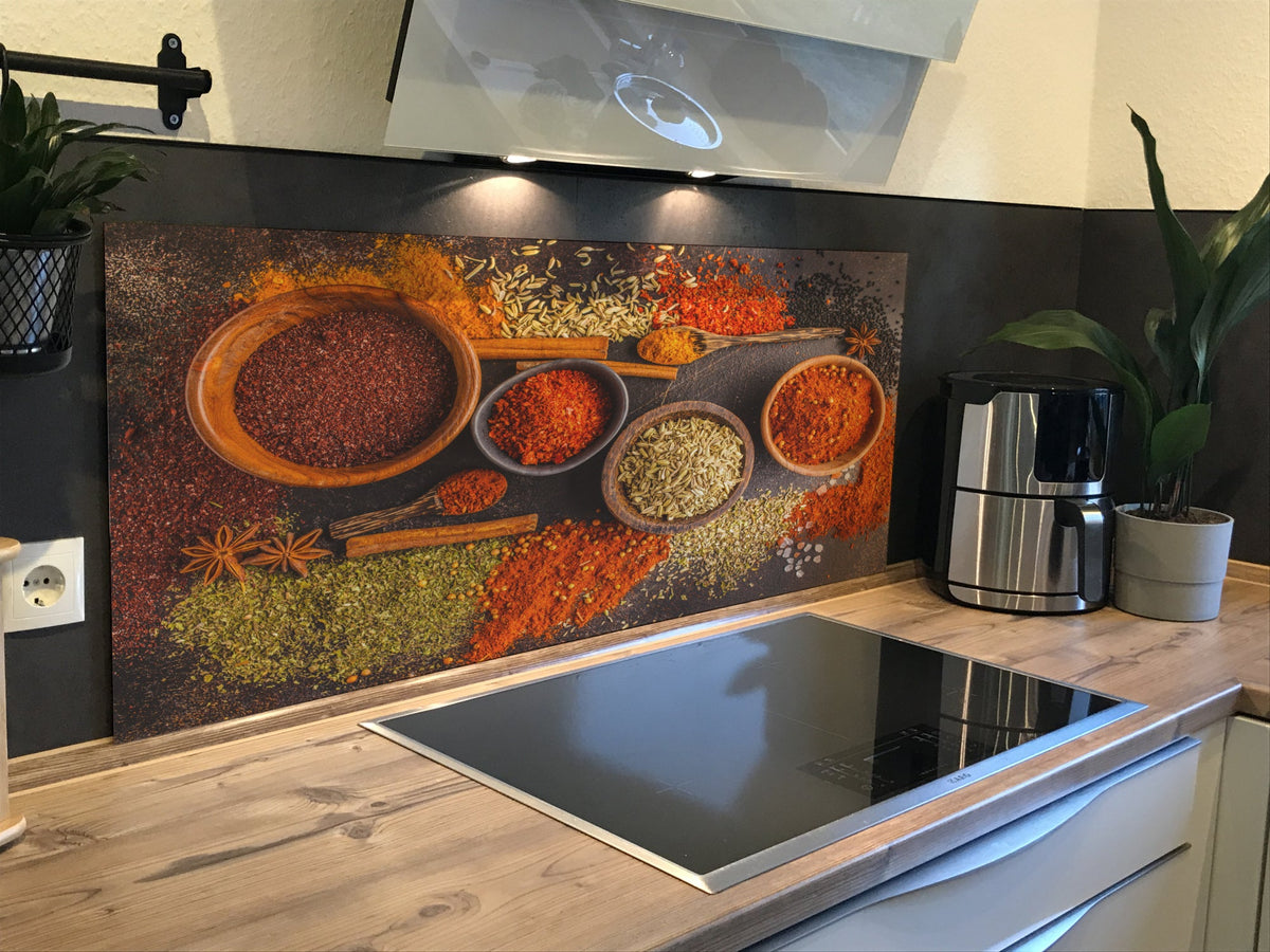 Spritzschutz Küche Chilli Gewürze