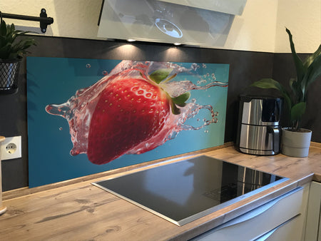Spritzschutz Küche Erdbeere Splash