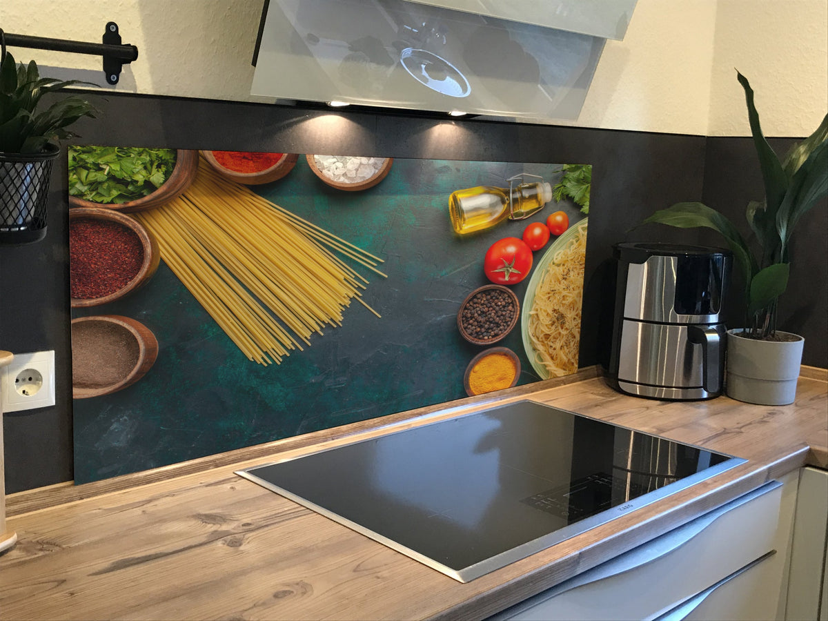 Spritzschutz Küche Spaghetti Tomaten