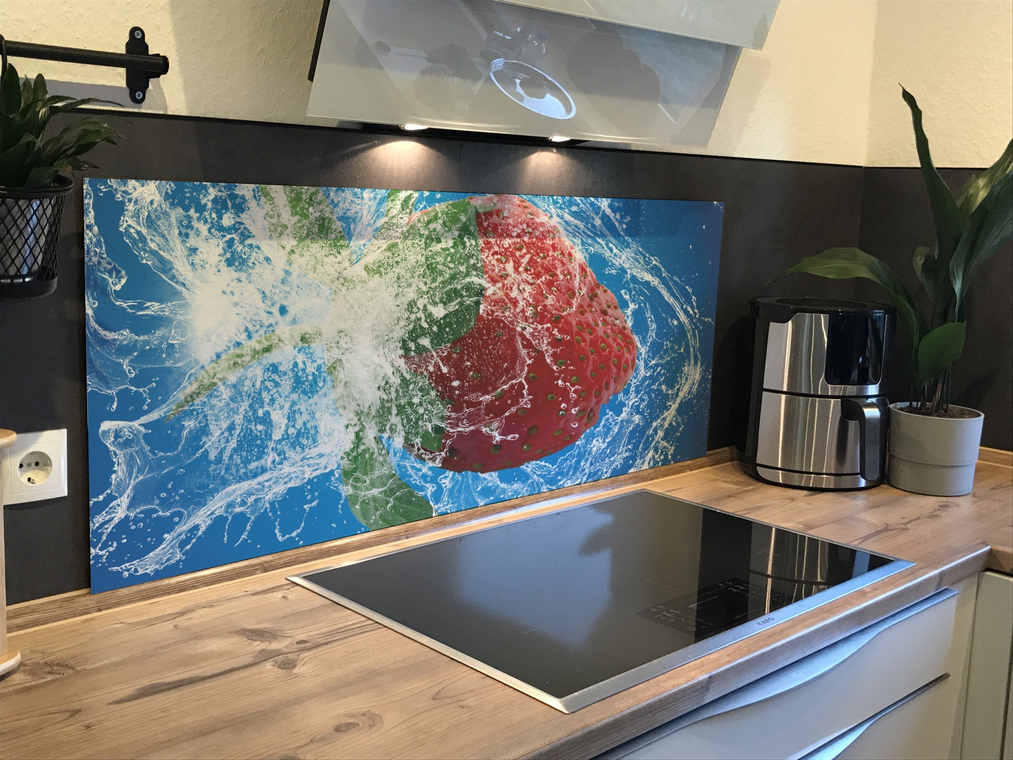 Spritzschutz Küche Erdbeere Splash