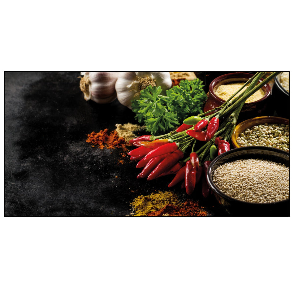 Spritzschutz Küche Peperoni Knoblauch Gewürze