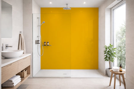 Toilettenrückwand Einfarbig #F4B300 RAL 1003 (Signalgelb)