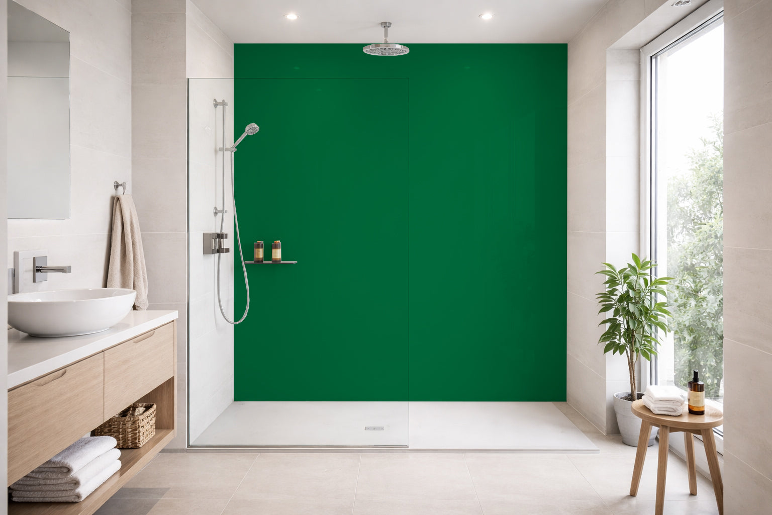 Toilettenrückwand Einfarbig RAL 6029 (Minzgrün)