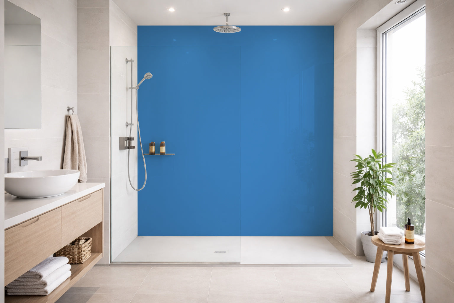 Toilettenrückwand Einfarbig RAL 5012 (Lichtblau)