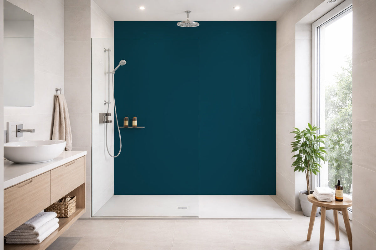 Toilettenrückwand Einfarbig RAL 5020 Ozeanblau
