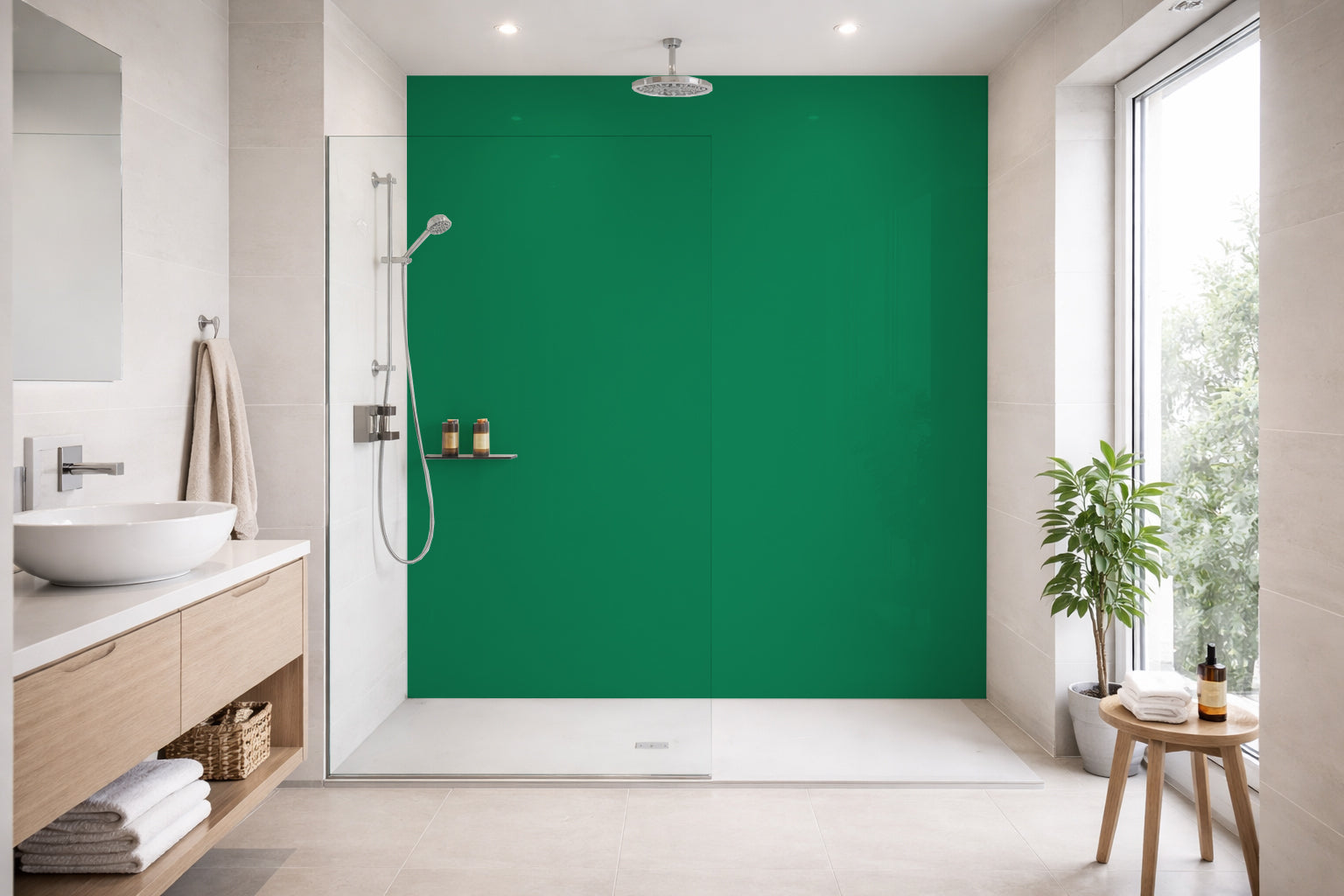 Toilettenrückwand Einfarbig RAL 6032 Signalgrün