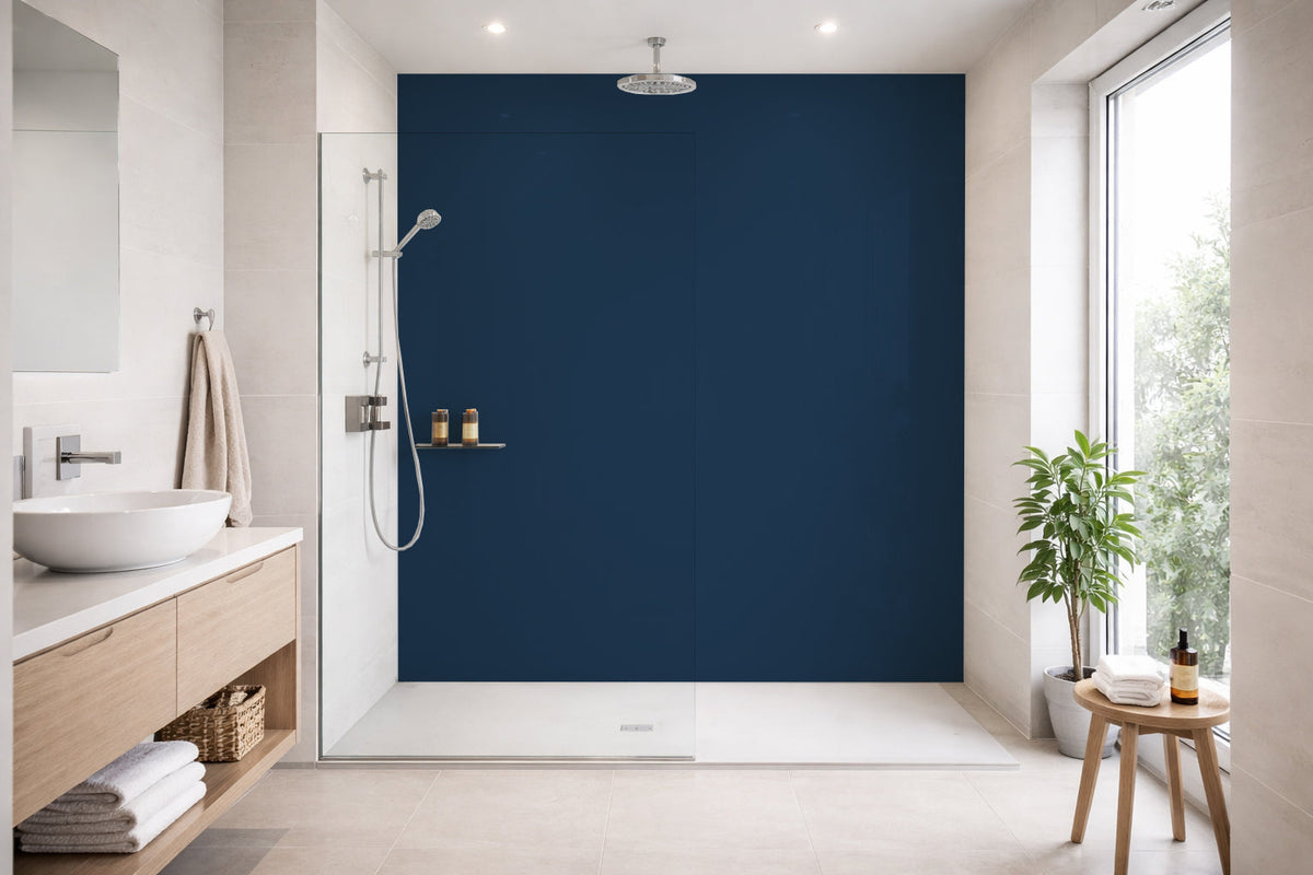 Toilettenrückwand Einfarbig RAL 5009 Azurblau