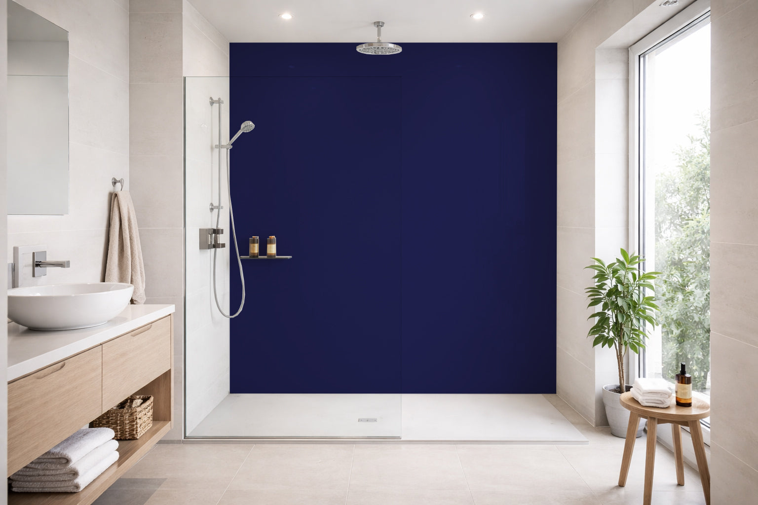 Toilettenrückwand Einfarbig RAL 5002 Ultramarinblau
