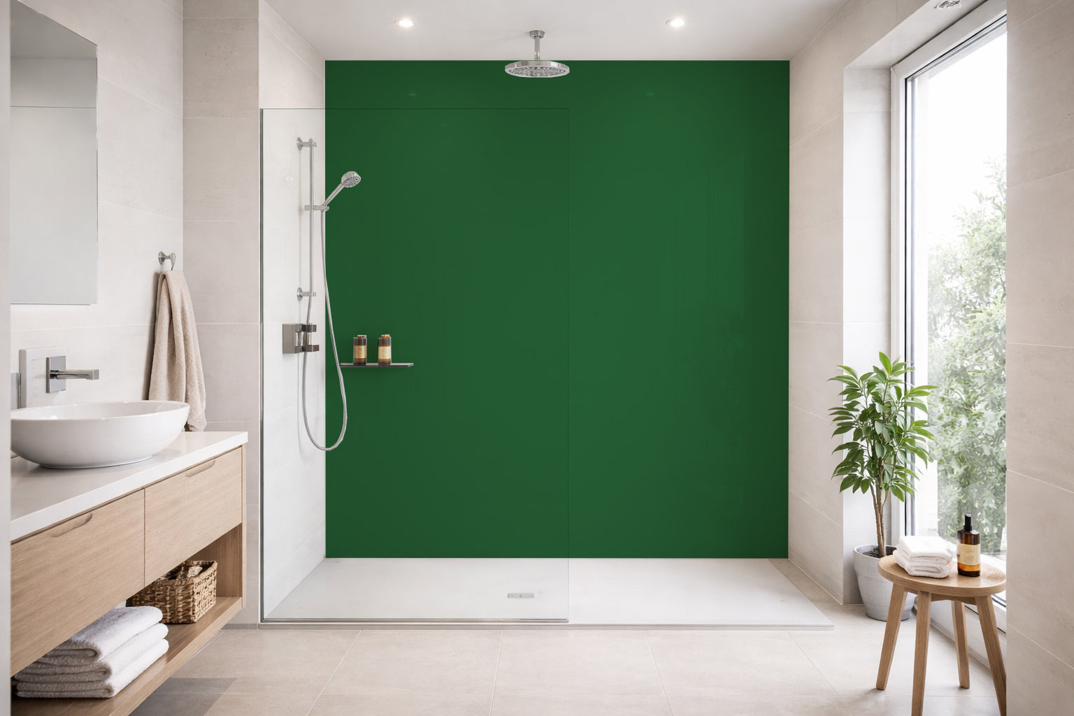 Toilettenrückwand Einfarbig RAL 6002 Laubgrün