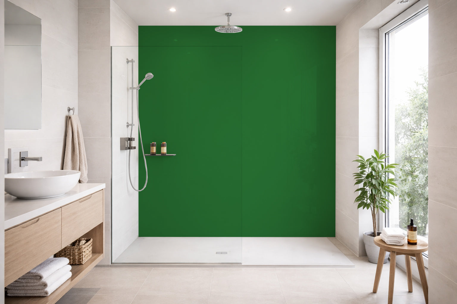Toilettenrückwand Einfarbig RAL 6001 Smaragdgrün