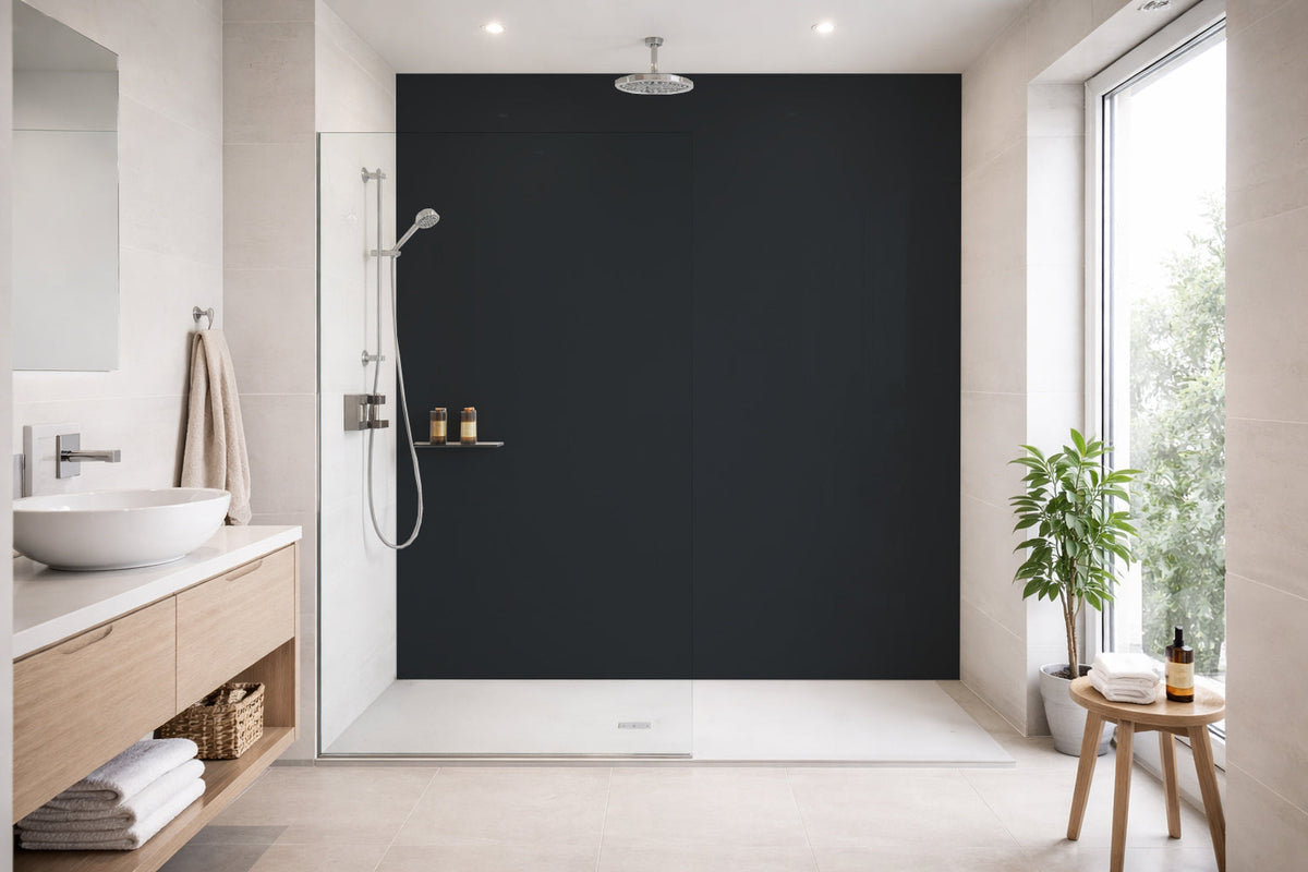 Toilettenrückwand Einfarbig RAL 7021 Schwarzgrau