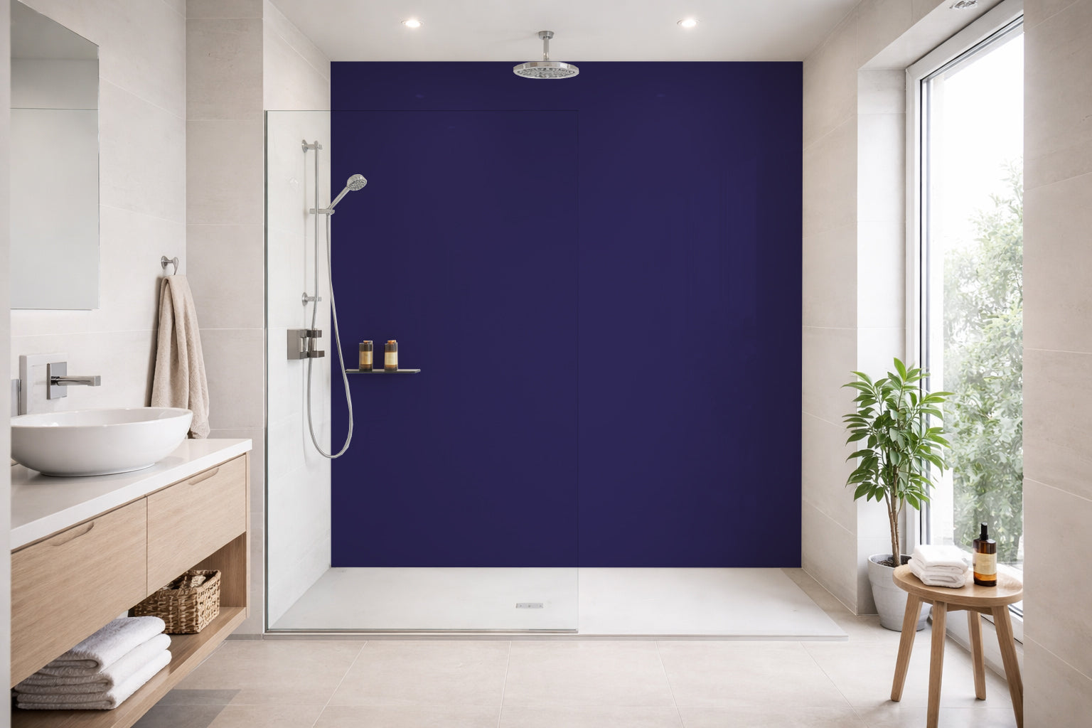 Toilettenrückwand Einfarbig RAL 5022 Nachtblau