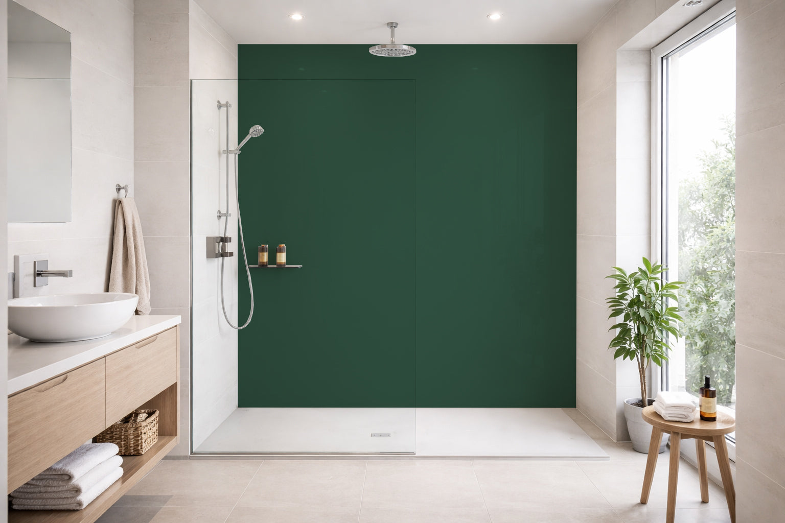 Toilettenrückwand Einfarbig RAL 6028 Kieferngrün