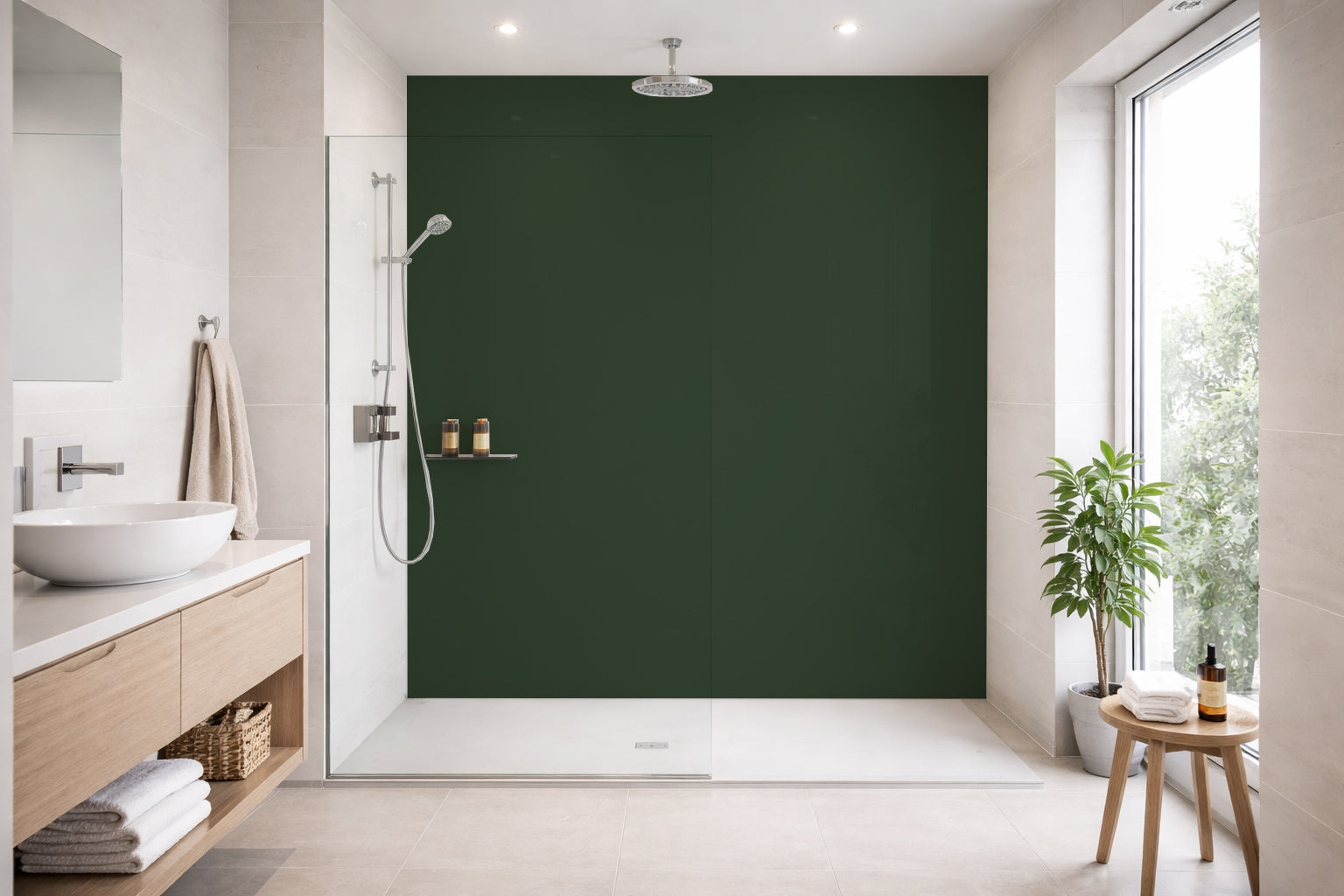 Toilettenrückwand Einfarbig RAL 6020 Chromoxidgrün