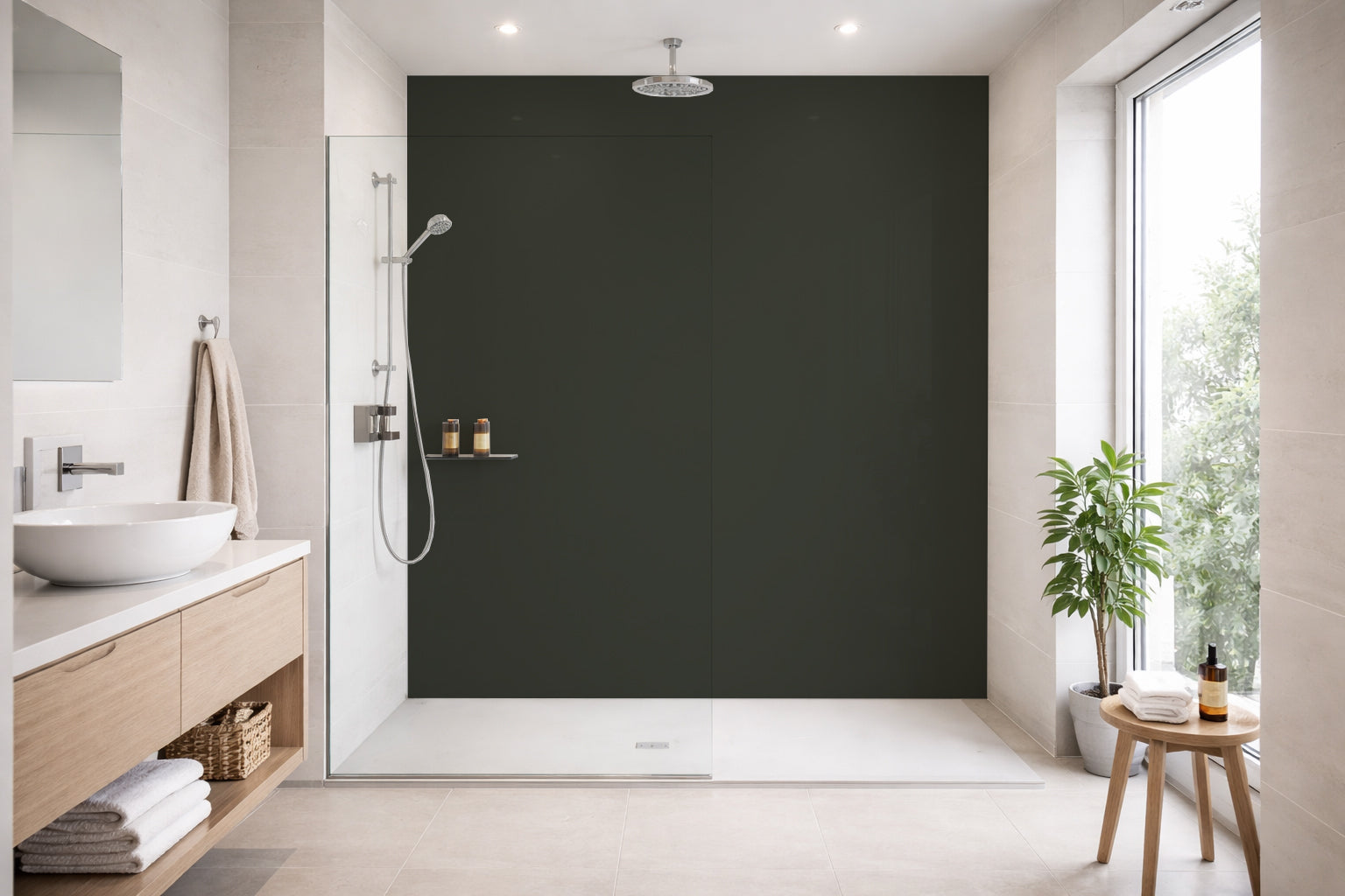 Toilettenrückwand Einfarbig RAL 6006 Grauoliv