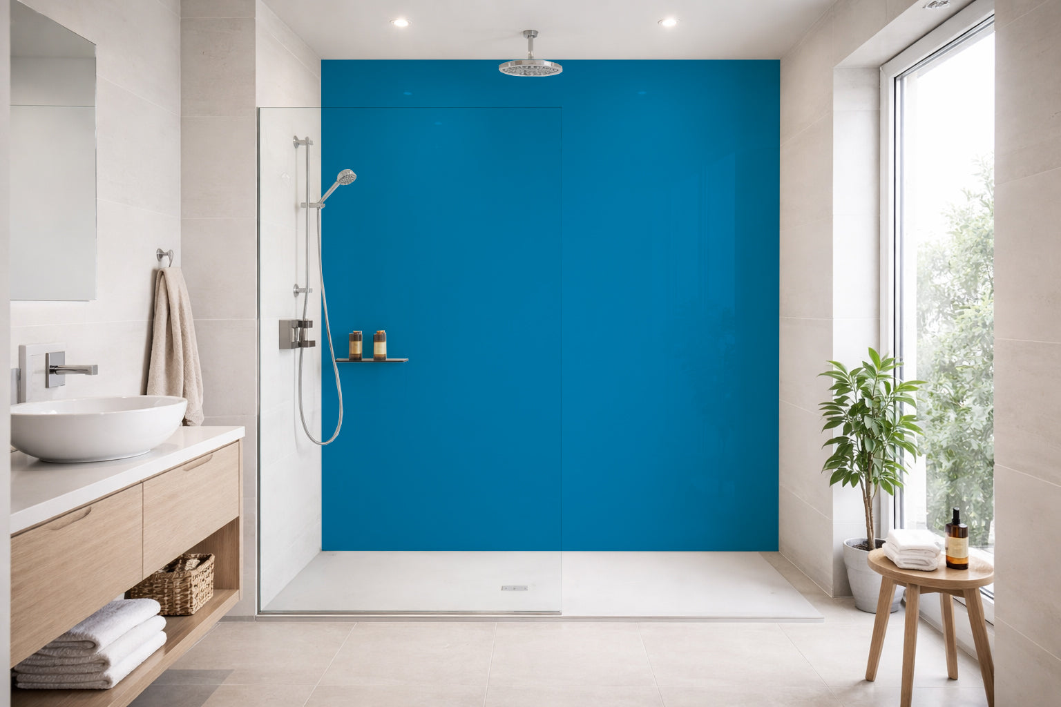 Toilettenrückwand Einfarbig RAL 5015 Himmelblau
