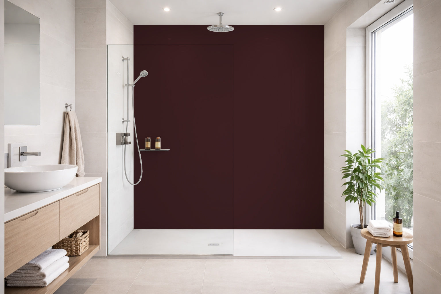 Toilettenrückwand Einfarbig RAL 3007 Schwarzrot