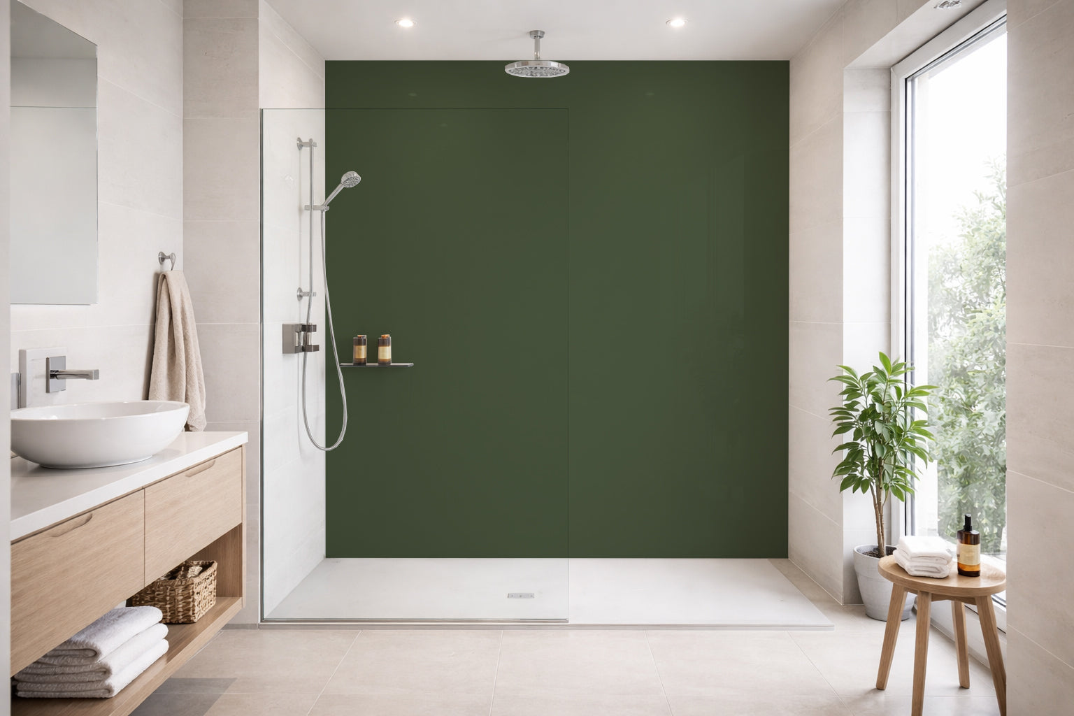 Toilettenrückwand Einfarbig RAL 6003 Olivgrün