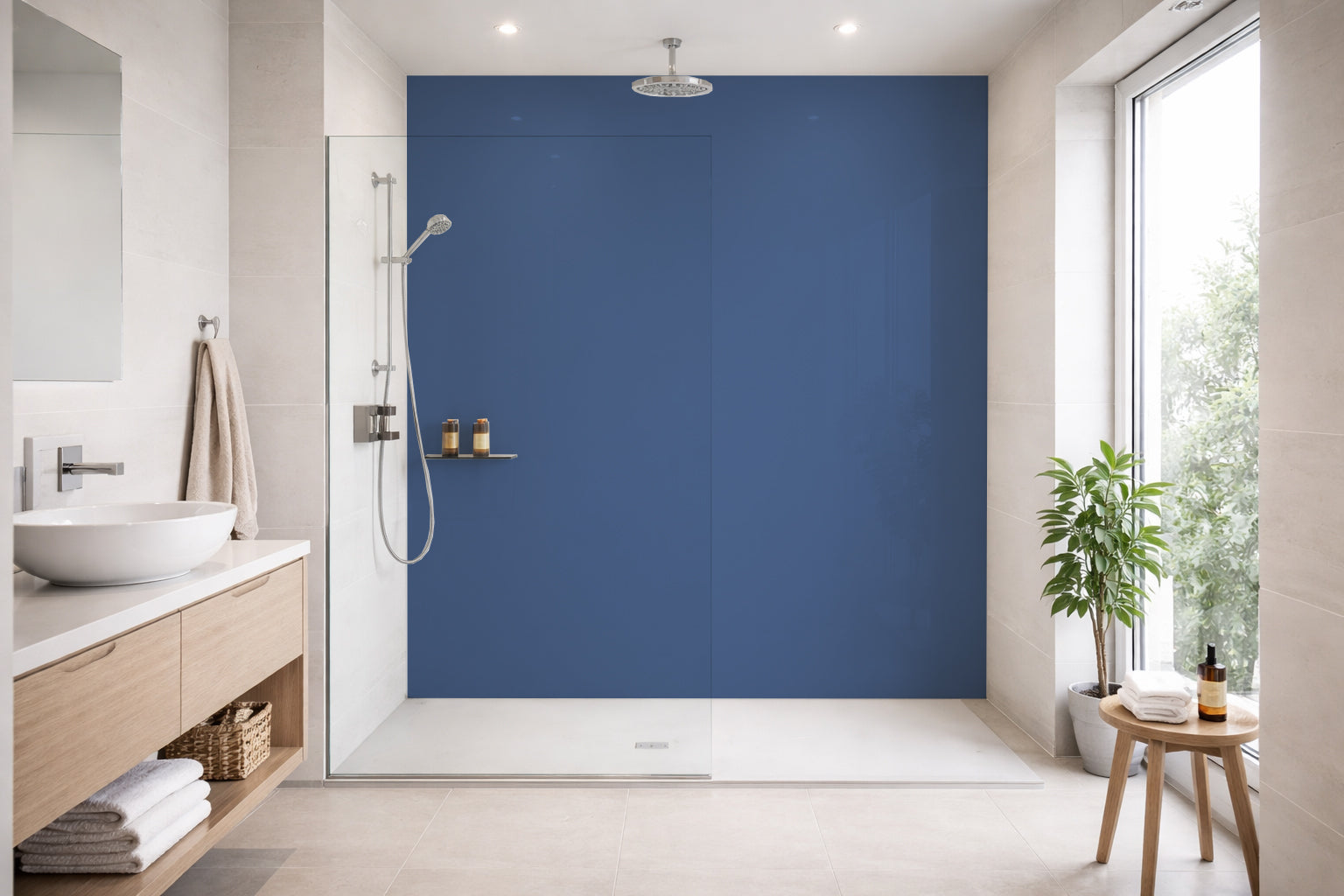 Toilettenrückwand Einfarbig RAL 5023 Fernblau