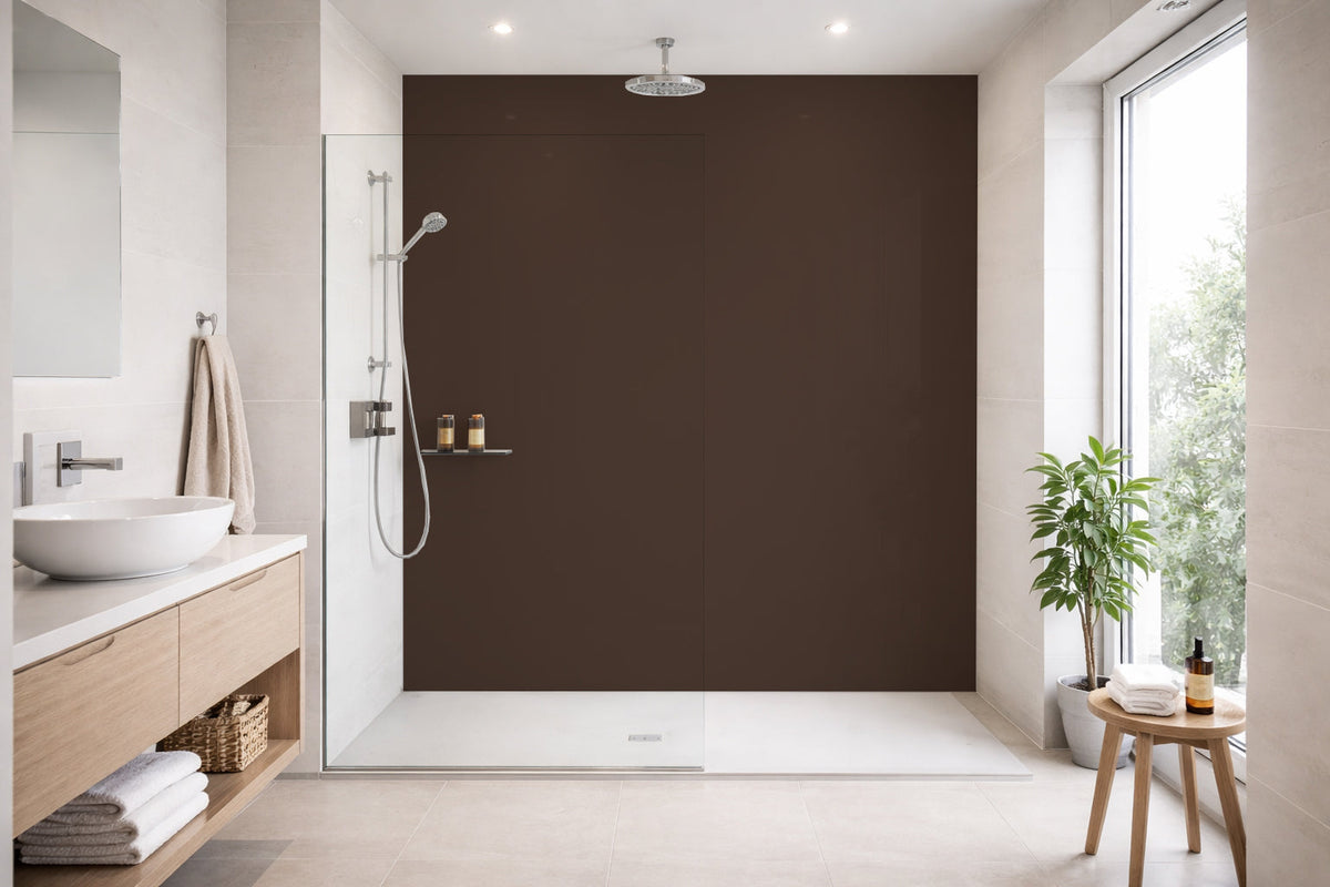 Toilettenrückwand Einfarbig RAL 8028 Terrabraun