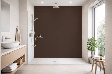 Toilettenrückwand Einfarbig RAL 8028 Terrabraun