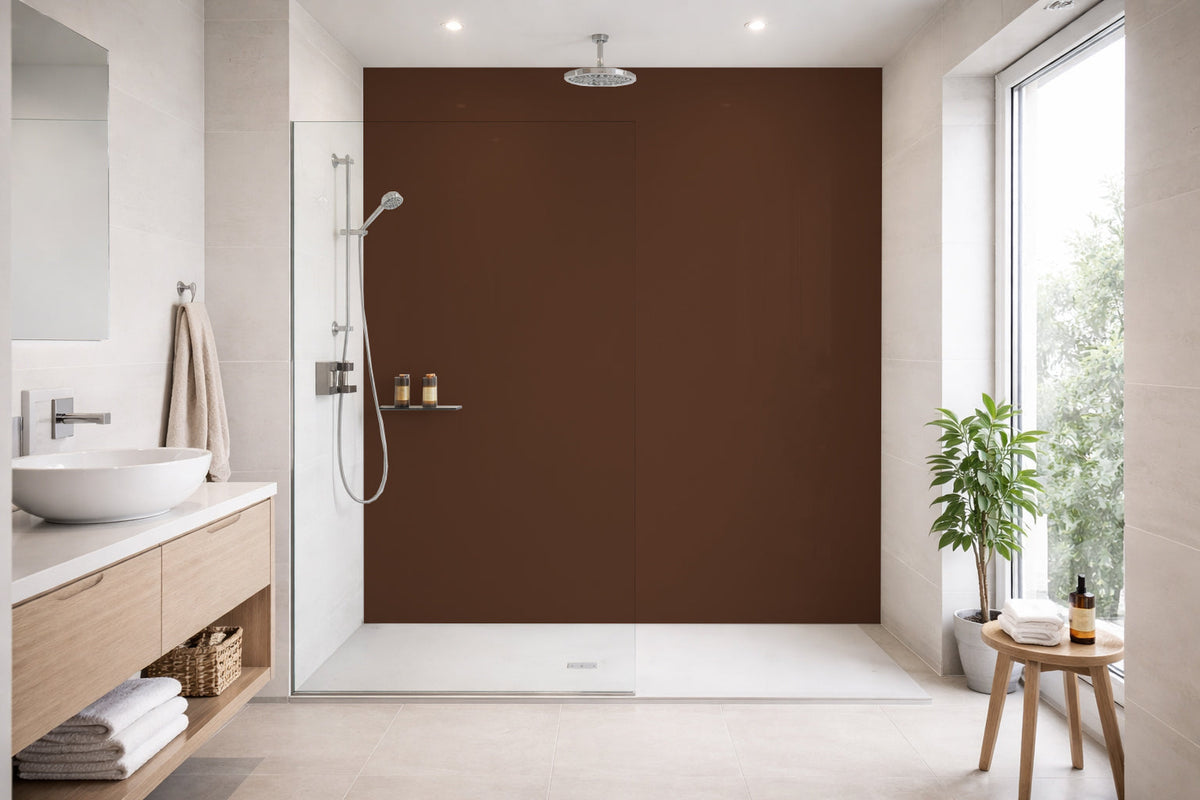 Toilettenrückwand Einfarbig RAL 8011 Nussbraun