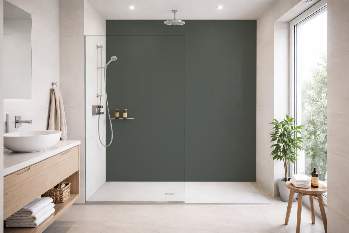 Toilettenrückwand Einfarbig RAL 7009 Grüngrau