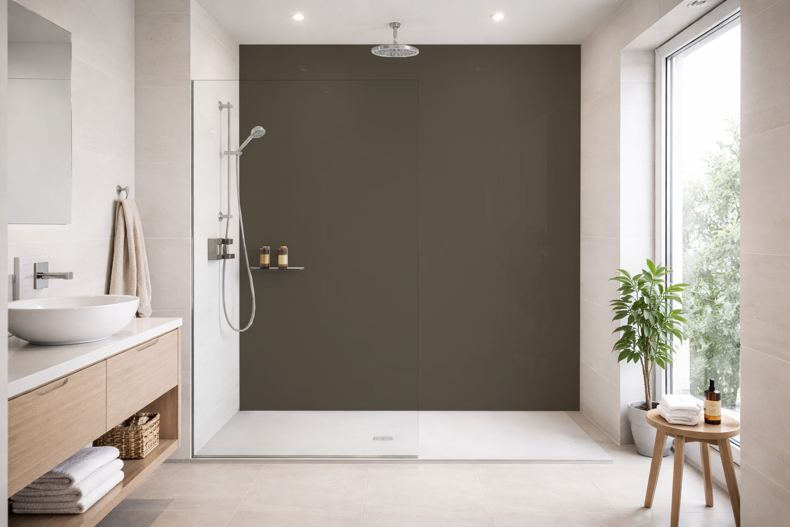 Toilettenrückwand Einfarbig RAL 7013 Braungrau