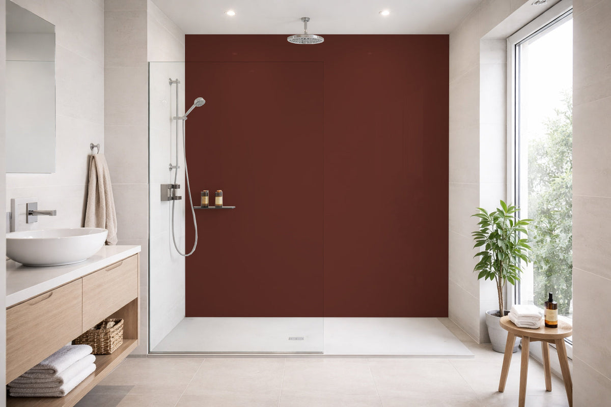 Toilettenrückwand Einfarbig RAL 8012 Rotbraun