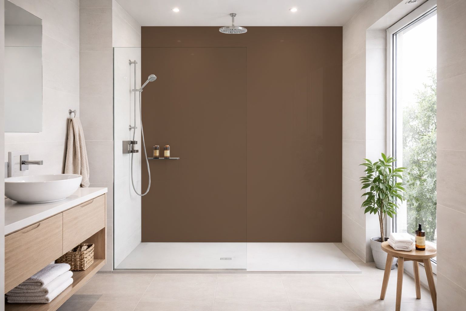 Toilettenrückwand Einfarbig RAL 8025 Blassbraun