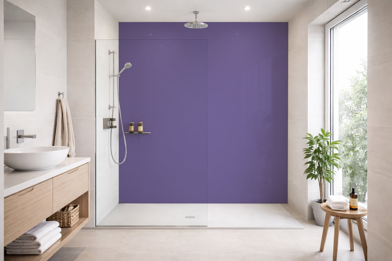 Toilettenrückwand Einfarbig RAL 4005 Blaulila