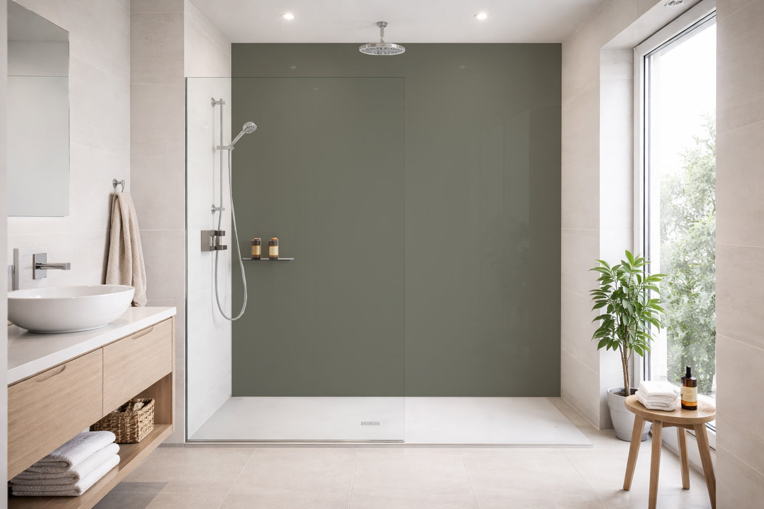 Toilettenrückwand Einfarbig RAL 7003 Moosgrau