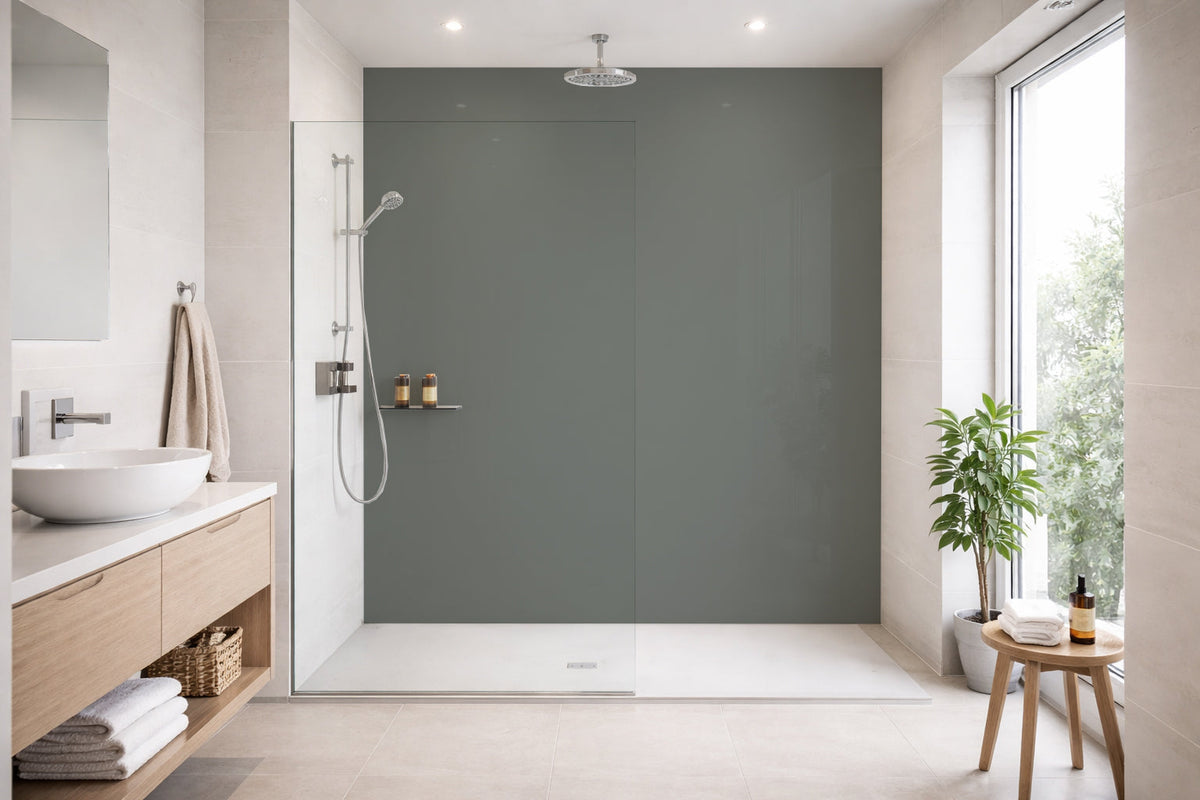 Toilettenrückwand Einfarbig RAL 7023 Betongrau