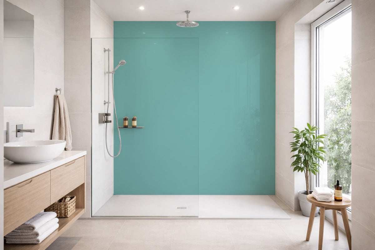 Toilettenrückwand Einfarbig RAL 6027 Lichtgrün 