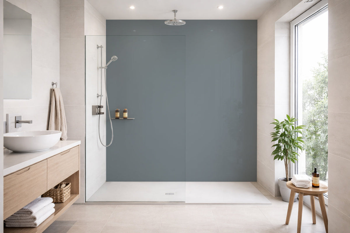 Toilettenrückwand Einfarbig RAL 7000 Fehgrau