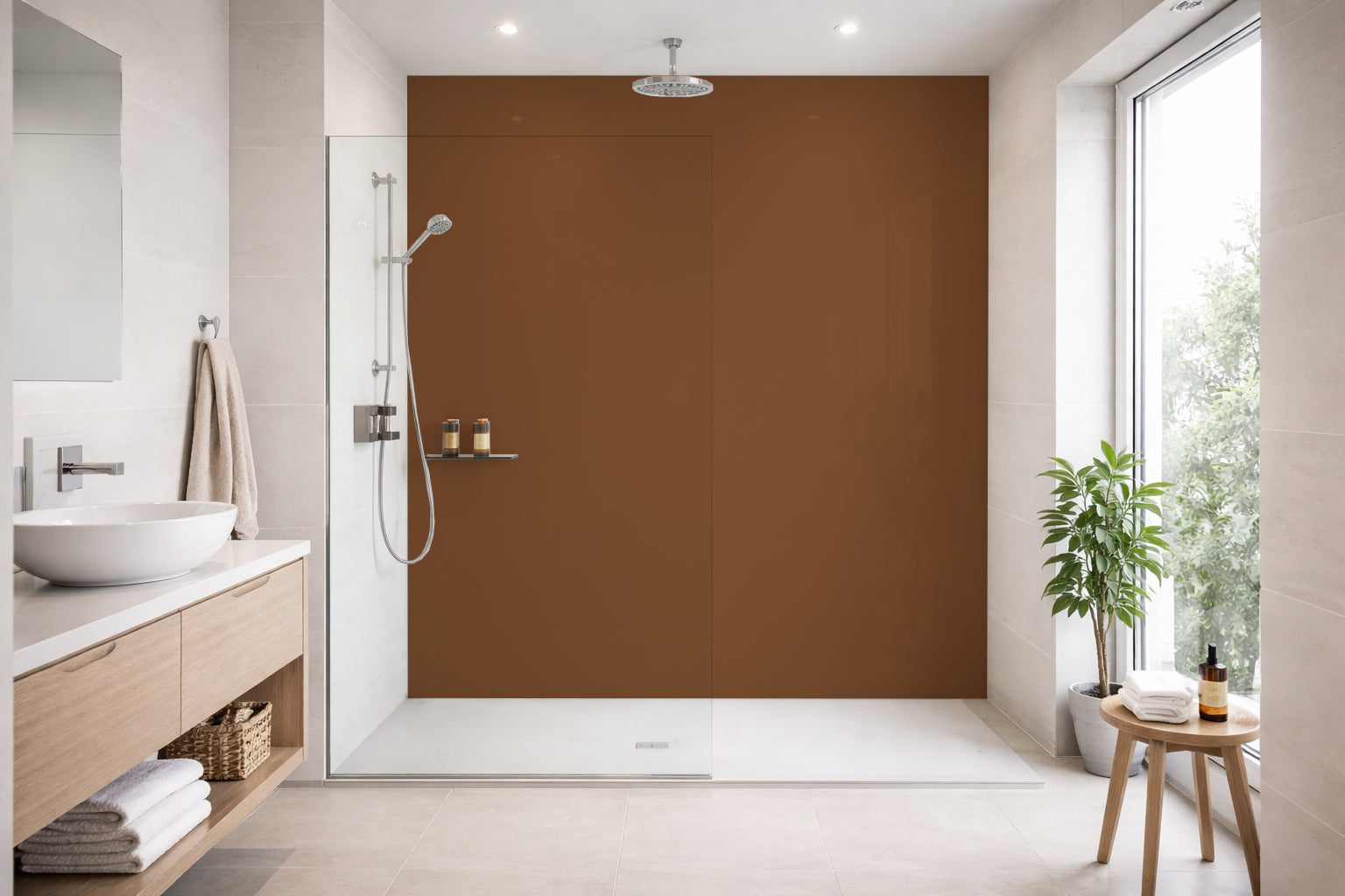 Toilettenrückwand Einfarbig RAL 8003 Lehmbraun