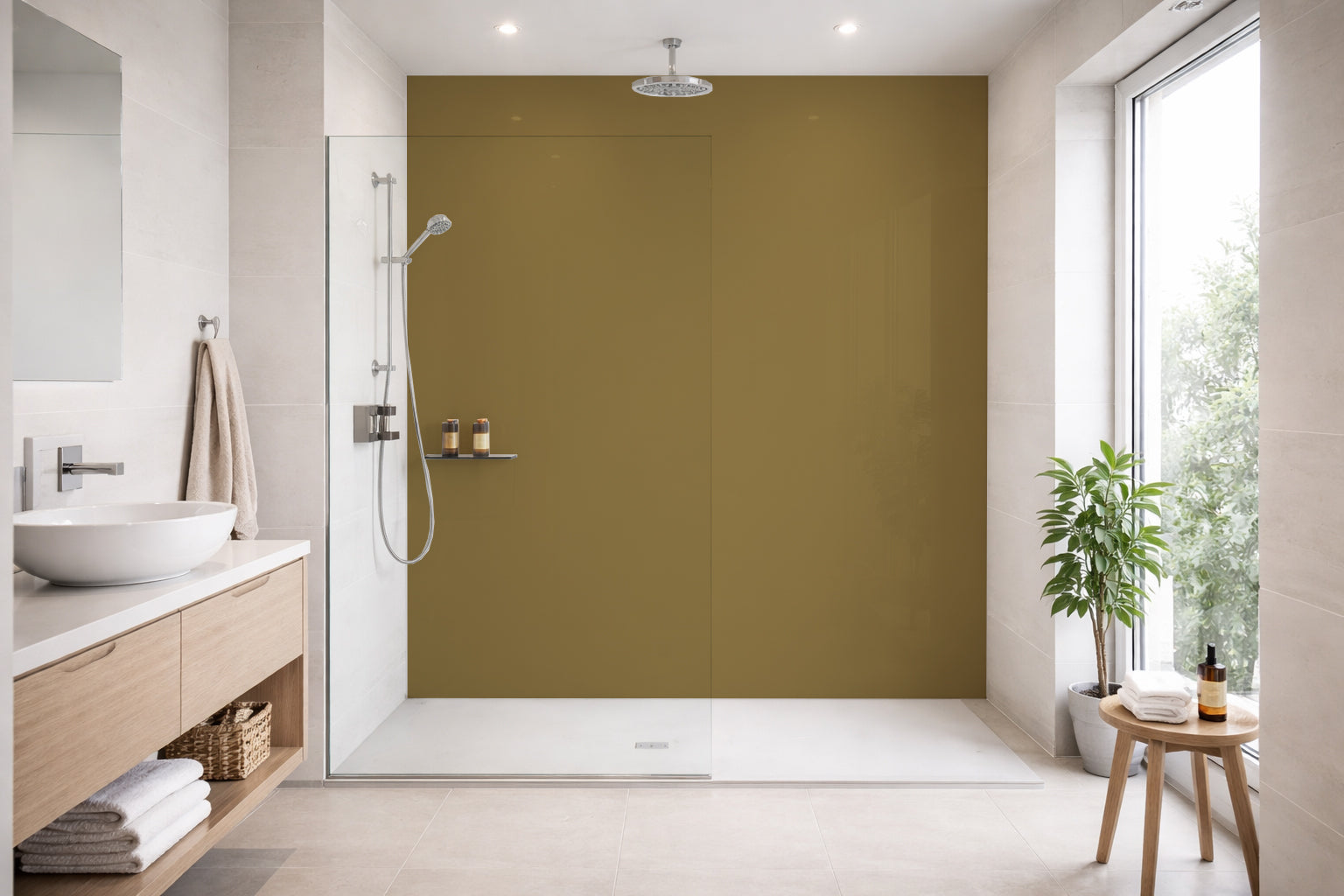 Toilettenrückwand Einfarbig RAL 1036 Perlgold