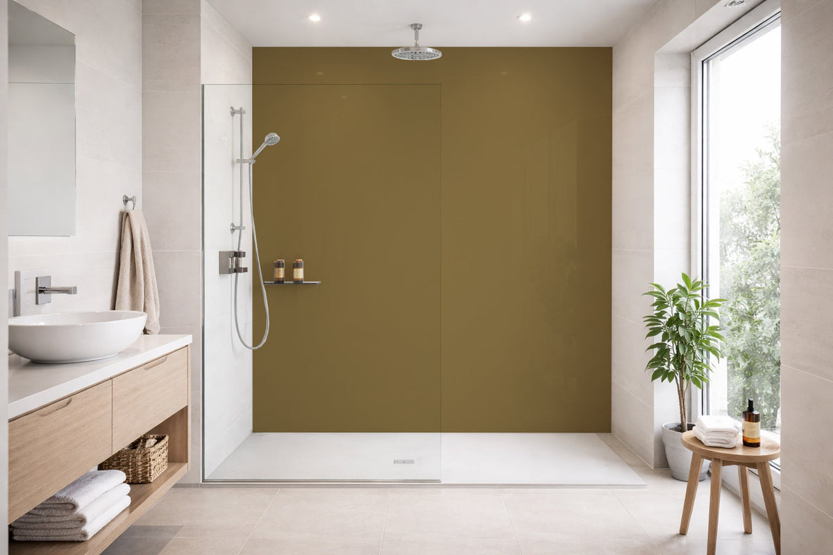 Toilettenrückwand Einfarbig RAL 8000 Grünbraun