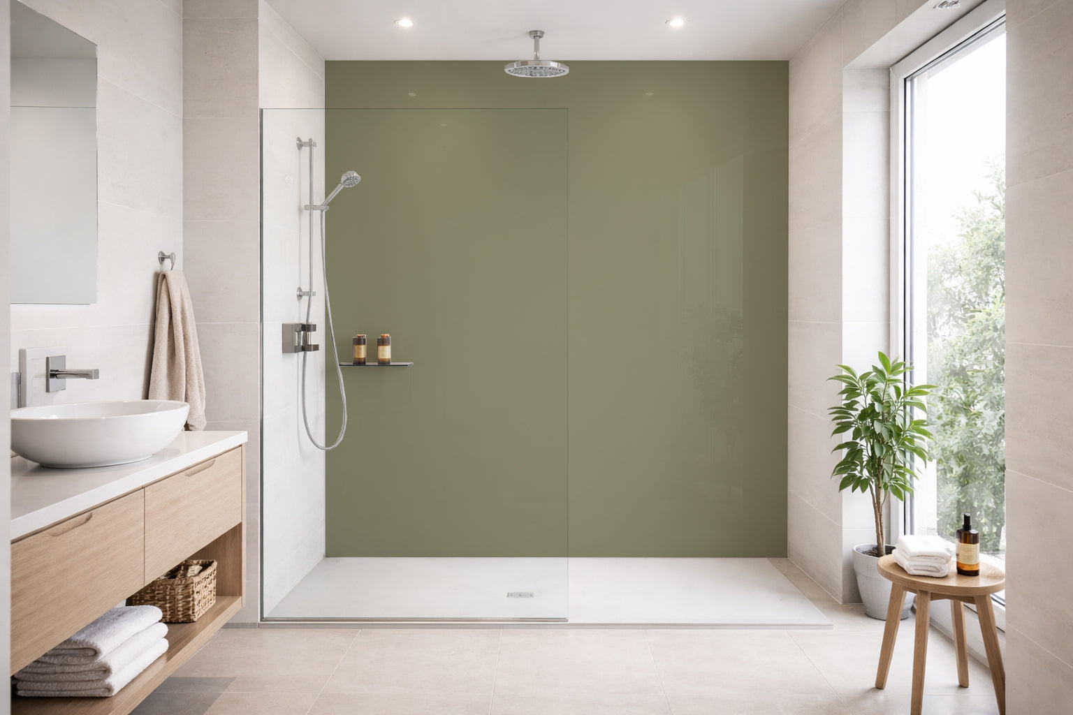 Toilettenrückwand Einfarbig RAL 7034 Gelbgrau
