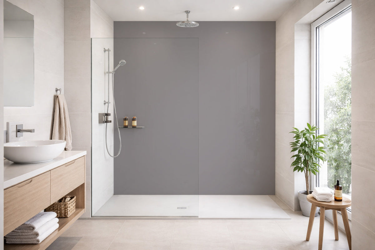 Toilettenrückwand Einfarbig RAL 7036 Platingrau