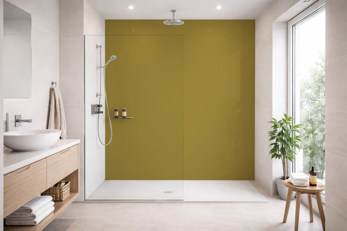 Toilettenrückwand Einfarbig RAL 1020 Olivgelb