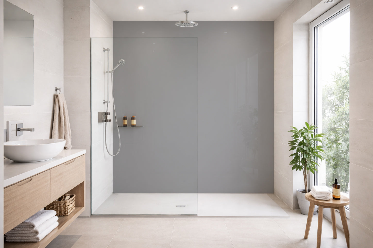 Toilettenrückwand Einfarbig RAL 9006 Weißaluminium