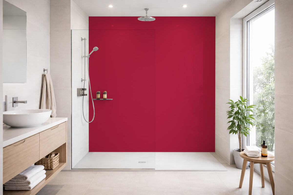 Toilettenrückwand Einfarbig RAL 3027 Himbeerrot
