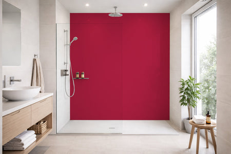 Toilettenrückwand Einfarbig RAL 3027 Himbeerrot